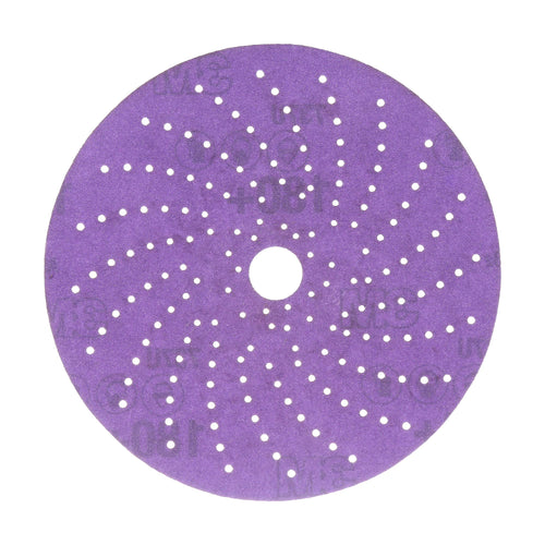 3M Cubitron II Clean Sanding Hookit Abrasive Disc 31374, 6 in, 180+ Grade, Pack of 50 Discs, Virtually Dust-Free, High Performance, Long Lasting, Multi-Hole Pattern, Feather Edging, Stock Removal