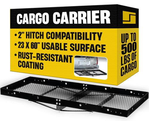 Cargo Carrier Stromberg Carlson CC-100 - 23" x 60" RV Cargo Caddy - Trailer Caddy for RVs and Campers - Hitch Cargo Carrier Fits 2" Receiver - Supports Up to 500lbs of Cargo