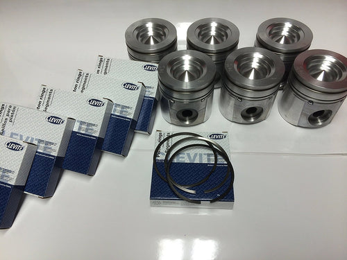 MAHLE Set of 6 Pistons Compatible with: Dodge CUMMINS 5.9 5.9L 17:1 MAHLE PISTONS +.020" 2003-2004.5 w/Rings