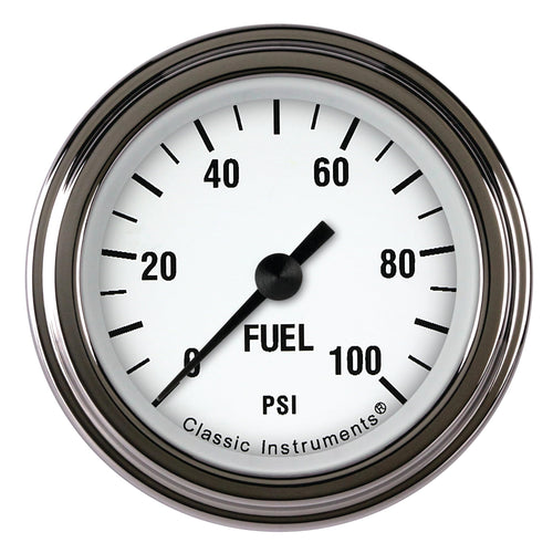 White Hot Classic Instruments 2-1/8" Fuel Pressure Gauge, WH146SLF 100 psi