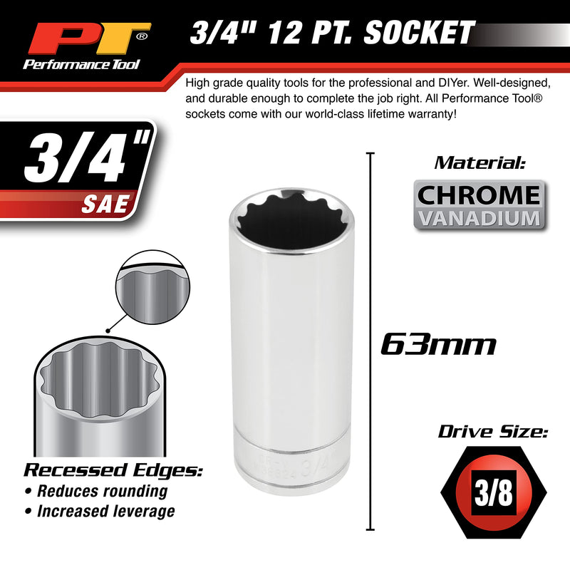 W38624 Performance Tool 3/4-Inch 12pt Socket