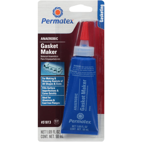 Anaerobic Gasket Maker Permatex 51813, 50 ml Tube, Red, Packaging may vary.