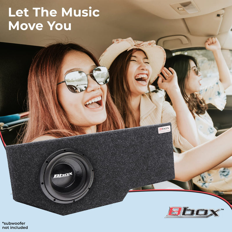 Bbox 12 Inch Single Subwoofer Sealed Enclosure - Fits 2002-2018 Dodge Ram Quad Cab - Carpeted Car Subwoofer Boxes & Enclosures - Subwoofer Box Improves Audio Quality, Sound and Bass - Charcoal