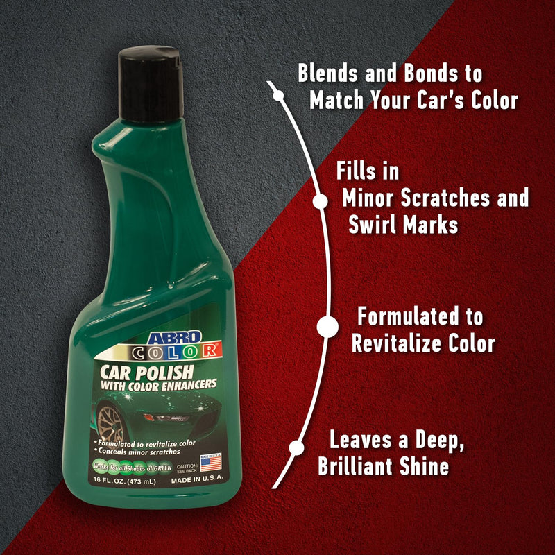 Car Polish ABRO Green: Scratch Remover for Vehicles and Paint Scratch Repair Restorer Wax, Polishing Compound for Car Detailing, Paint Scratch Repair for Vehicles, Scratch Remover 16oz.