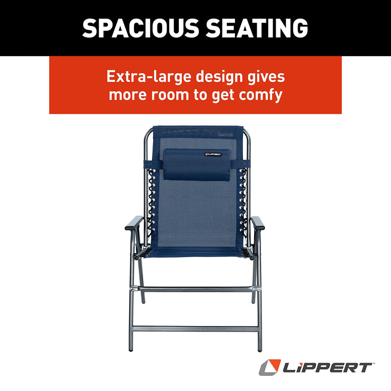 Bungee Deck Chair All-Weather with Adjustable Headrest