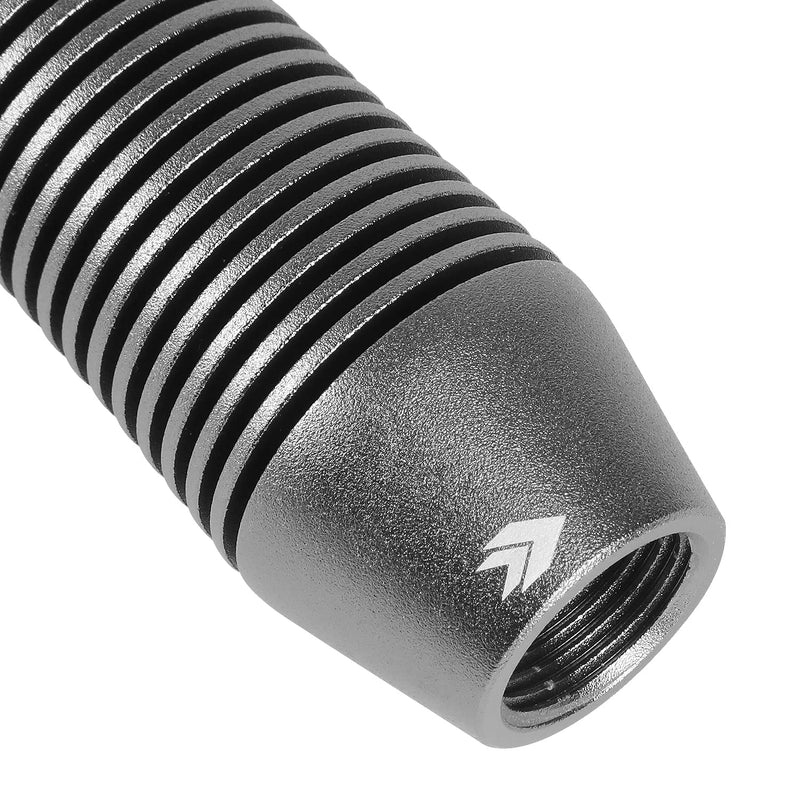 NRG Innovations Universal Aluminum SK-700GM Shift Knob with Thread Adapters, Heatsink Style Short Curvy Cylinder Lever,Gunmetal