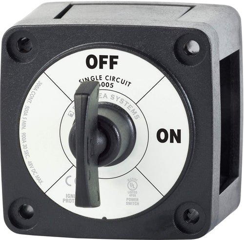 Battery Isolator Switch Blue Sea Systems 6005200 m-Series ON/OFF with Locking Key, Black