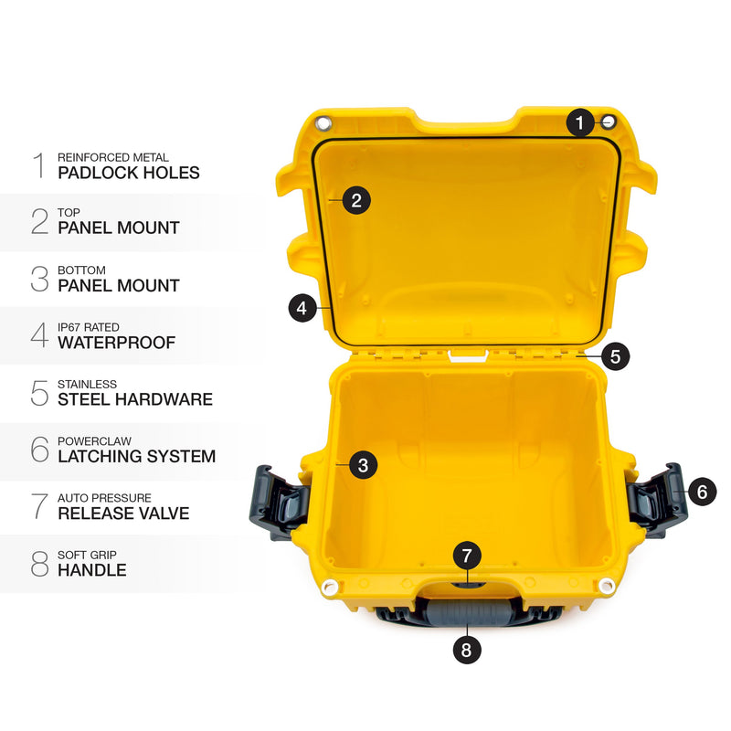 Waterproof Nanuk 908 Hard Case - Yellow