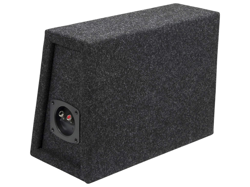 Atrend 8 inch Carpeted Single Truck Sealed Enclosure Car Subwoofer Speaker Box - Improves Audio Quality, Sound and Bass - High Grade MDF Construction with Nickel Finish Speaker Terminal - Black