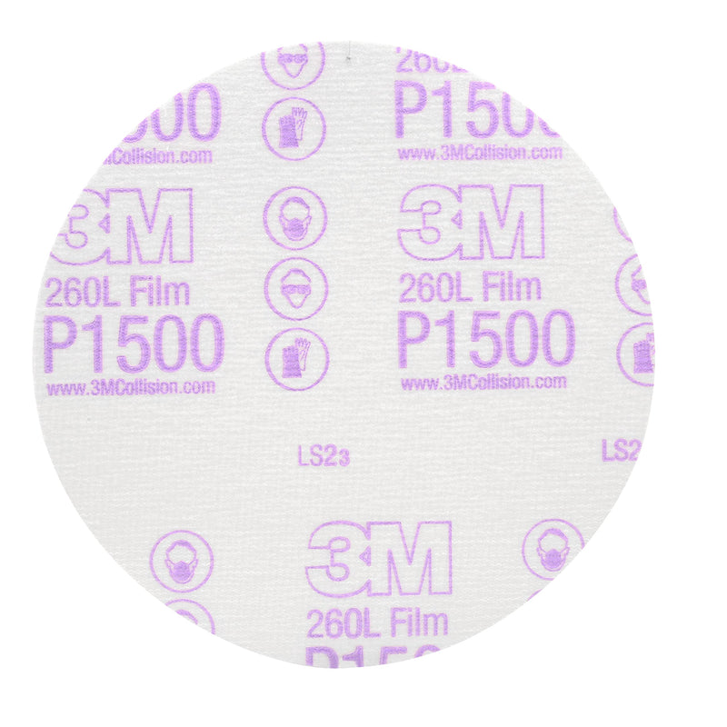 3M Finishing Film Hookit Abrasive Disc 00950, 6 in, 1500+ Grade, 100 Pack, Clear Coat Sanding, Paint Finishing, Defect Removal, Tear Resistant