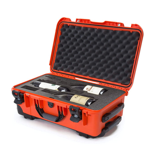 Protective Travel Case Nanuk 935 for 3 Bottles of Wine w/Wheels and Extendable Handle, TSA Approved - Orange,935-3BTLS3