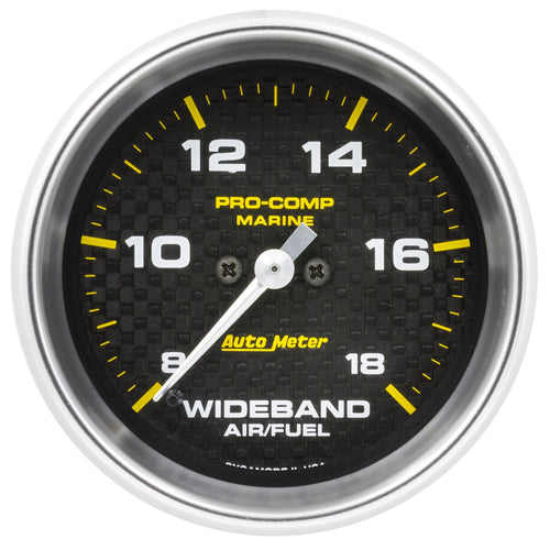 Auto Meter Gauge 200870-40, Air/Fuel Ratio-Wideband, Analog, 2 5/8", 8:1-18:1, Stpr Mtr, Marine Cf