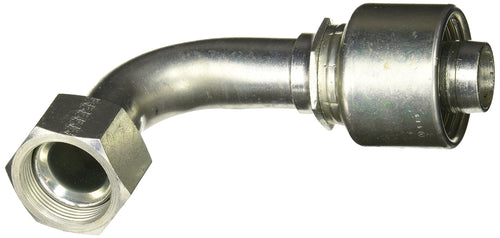 Gates MegaCrimp 20G-20FJX90-090 Couplings, Female JIC 37 Flare Swivel, Zinc Plated Carbon Steel, 6.22", 1 1/4" ID