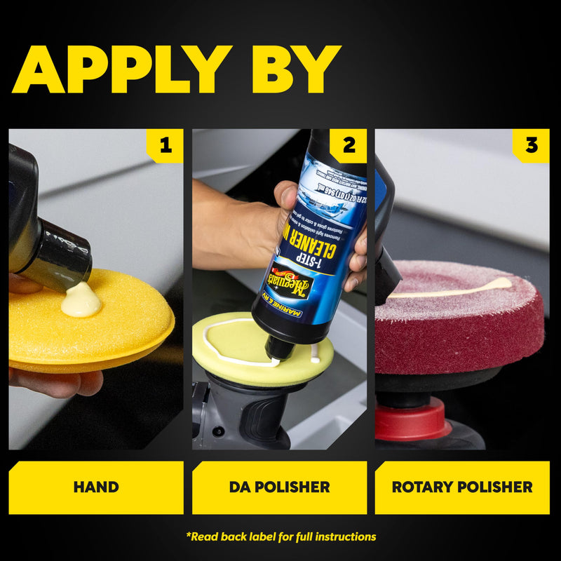 Marine/RV Meguiar's M5032 One Step Cleaner Wax, Easy-to-Use Marine Wax for Boats and RVs That Removes Light Defects, Restores Color Brilliance, and Protects the Surface, 32 Fl Oz