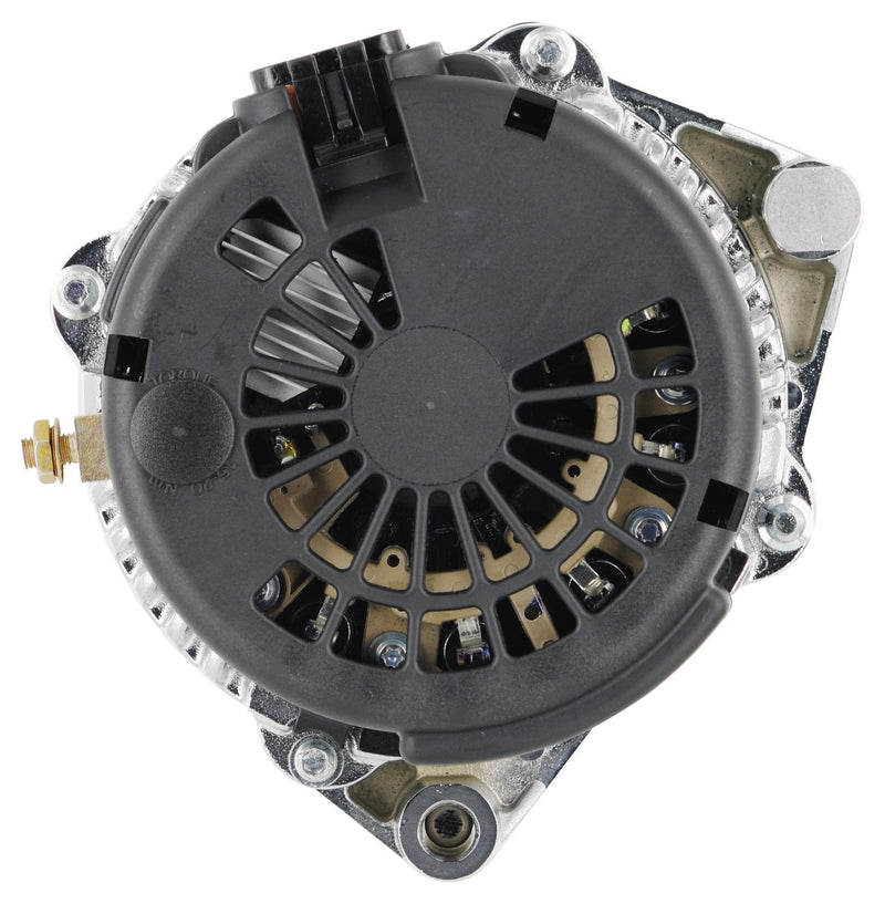 Chrome Powermaster 8-38529 Alternator (165A 2V Pulley Side Bat Post with Spacers 1 Wire)