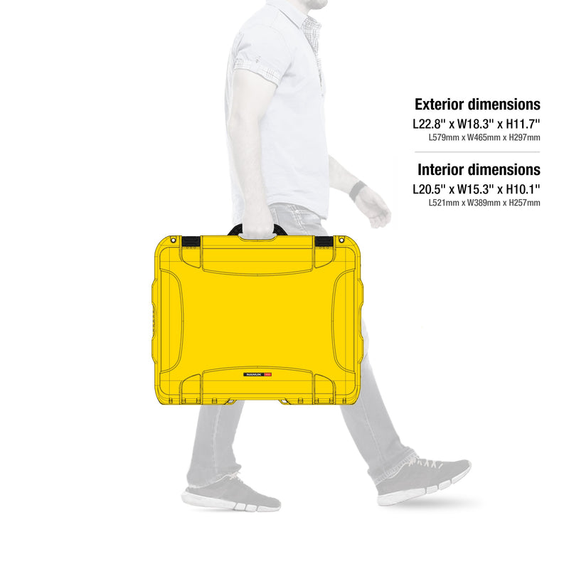 Waterproof NANUK 950 Hard Case with Wheels and Foam Insert - Yellow