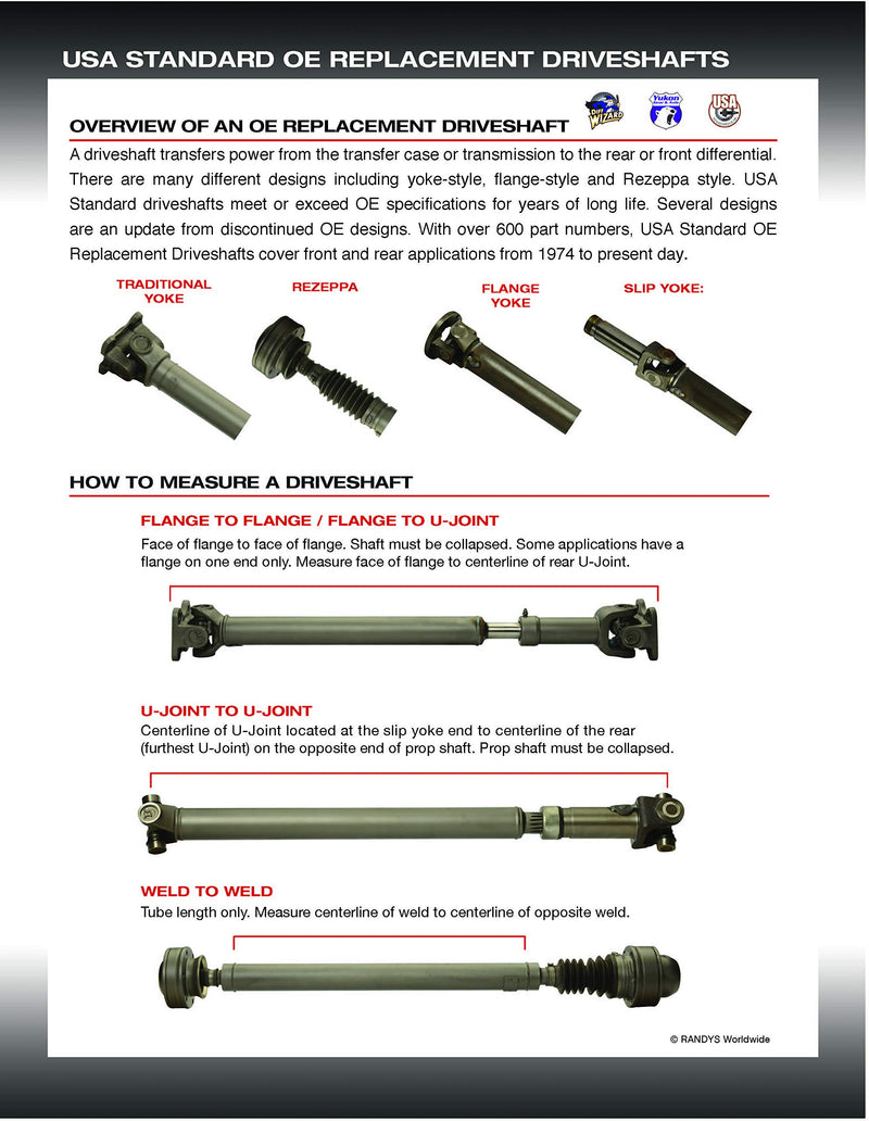 Yukon Front Performance Driveshaft for 2018+ Jeep Wrangler JL Sport In Heavy Duty 1310