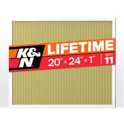 K&N HVAC Furnace Air Filter 20x24x1, Lasts a Lifetime, Washable, Merv 11, the Last Filter You Will Ever Buy, Breathe Safely at Home or in the Office, HVC-12024, 1 Count (Pack of 1)