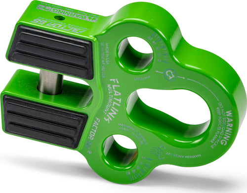 Flatlink Factor 55 Multi-Mount Winch Cable Shackle Mount, Designed for Steel Cables and Synthetic Winch Ropes with Load Capacity: 16,000 lbs - Green