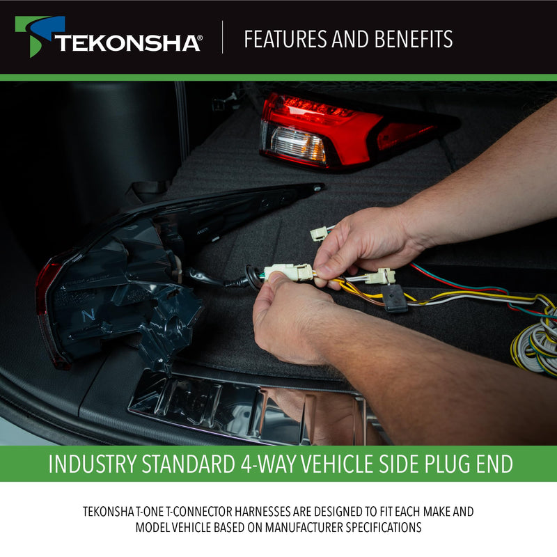 Tow Harness Tekonsha T-Connector Black 118784