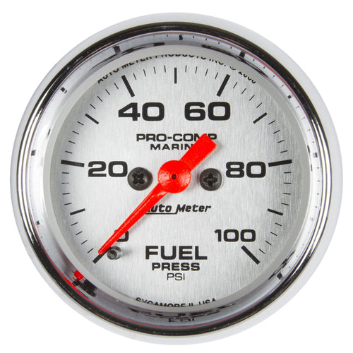 Auto Meter Ultra-Lite Gauge 200850-35, Fuel Pressure, 2 1/16", 100Psi, Digital Stepper Motor, Marine Chrome