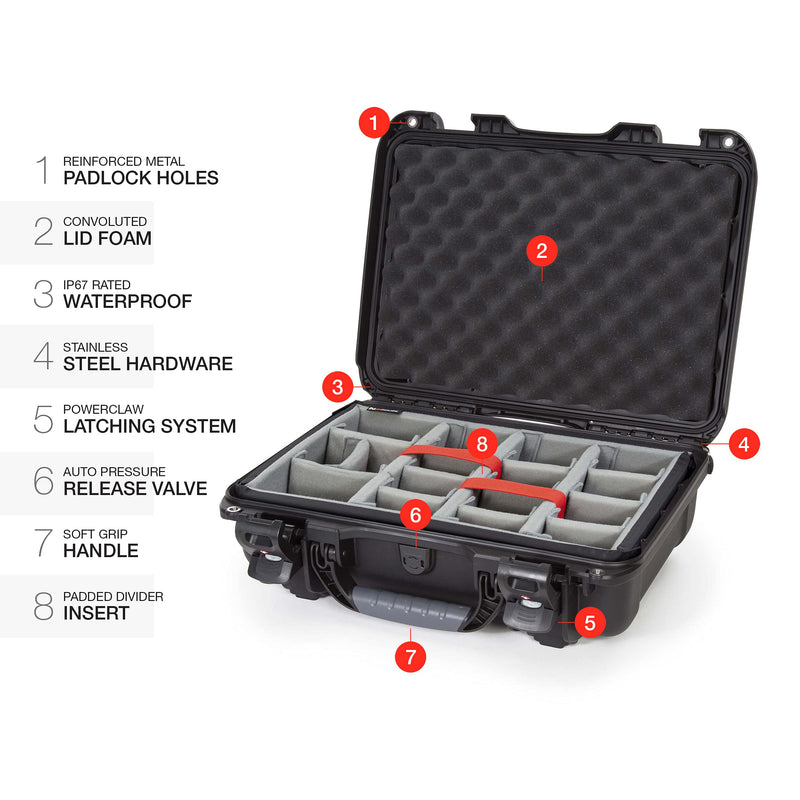 Protective Nanuk 923 Case with Padded Dividers, Black