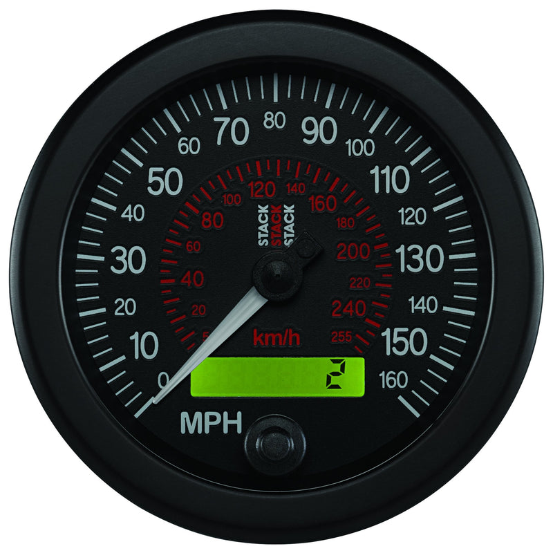 88mm Stack ST3801 Black 0-160 MPH/260 km/h Programmable Electronic Speedometer
