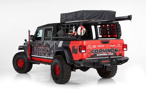 Go Rhino Xtreme Rack Overland XRS - Midsize Truck | Steel and Aluminum, Textured Black | 5950000T-01 | Fits 2020-2024 Jeep Gladiator JT, 4-Door