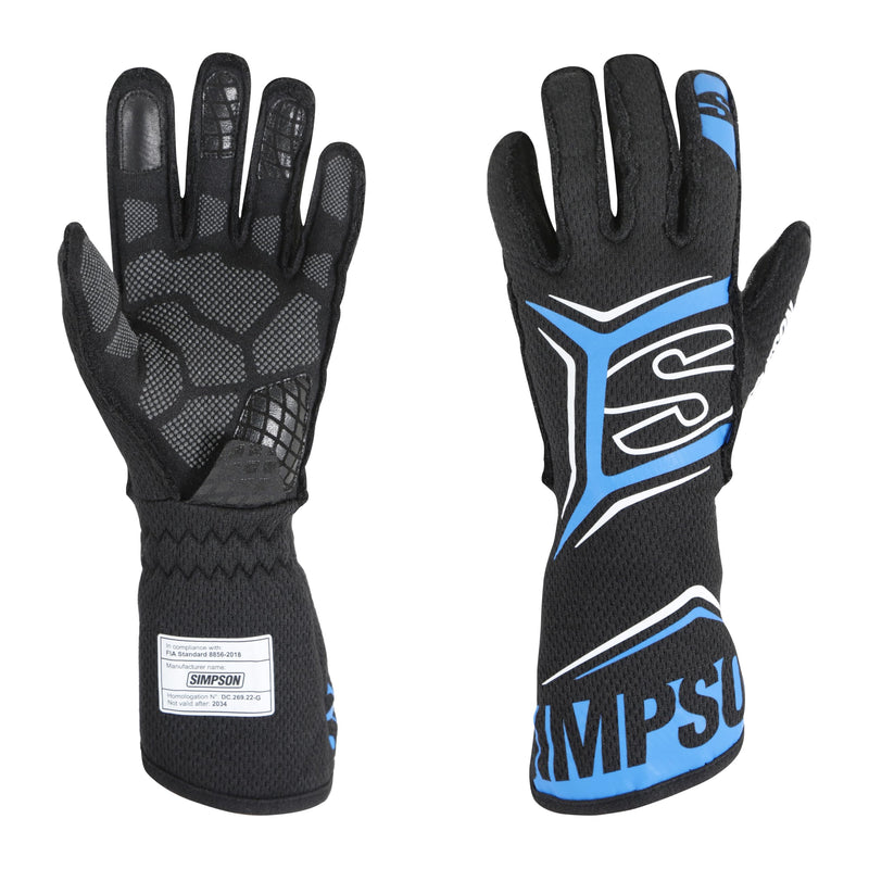 MGMB Simpson Racing Magnata Gloves Black/Blue Medium - Pair