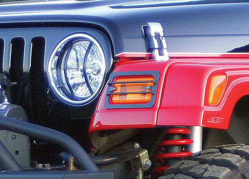 Front Euro Light Guard Kit RAMPAGE PRODUCTS for Jeep Wrangler TJ | 6-Piece Set, Steel, Black | 5680 | Fits 1997-2006 Jeep Wrangler TJ