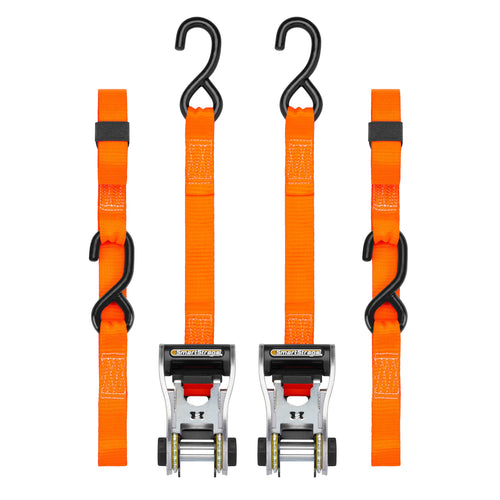 10’ SmartStraps RatchetX Premium Ratchet Tie-Down Straps, 2 Pack – 3,000lbs Break Strength, 1,000lbs Safe Work Load – Heavy Duty Tie Downs for Heavier Loads