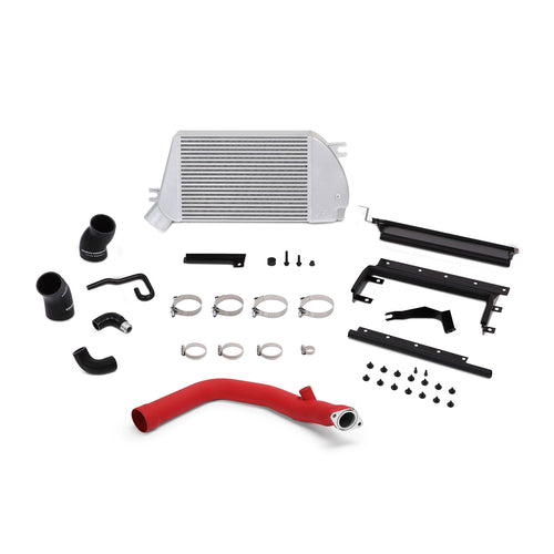 Mishimoto Top-Mount Intercooler Kit MMTMIC-WRX-15RSL Compatible With Subaru WRX 2015+ Silver Cooler Red Pipe