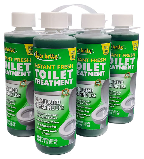 Instant Fresh STAR BRITE Toilet Treatment - Pine Scent, Odor & Waste Control, 8oz 6 Pack (071763)