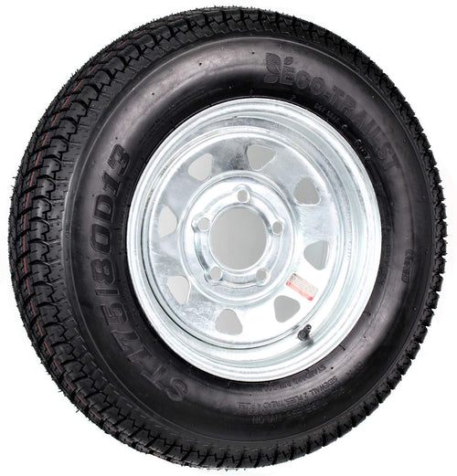 eCustomRim Trailer Tire On Rim 175/80D13 ST175/80 13 in. LRB 5 Bolt Galvanized Spoke Wheel