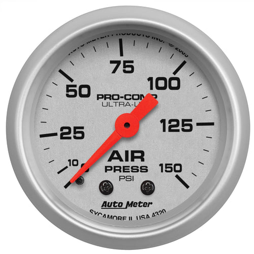 Auto Meter Ultra-Lite 4320 Mechanical Air Pressure Gauge, 2 1/16"