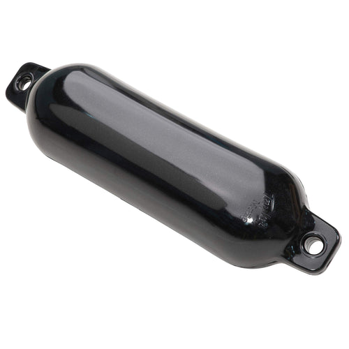 Hull-Gard Taylor Made Inflatable Boat Fender, Black Onyx (10.5" x 30"), Unique Oval Shape, Molded Football Needle Inflation Valve, Seamless Construction, Double Eyelets - 71024