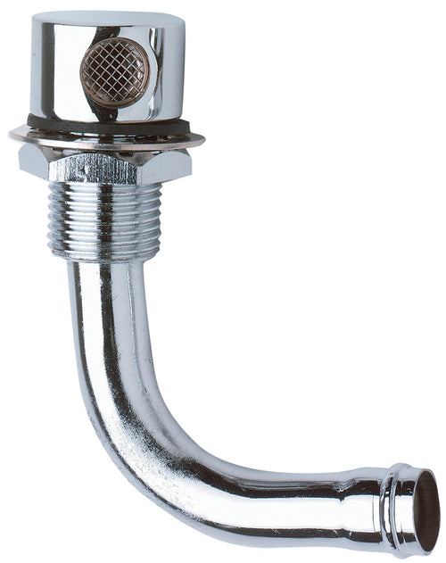 Moeller Chrome Plated Brass 90 Degree Elbow Thru Hull Vent Accommodates (5/8" I.D. Vent Hose)