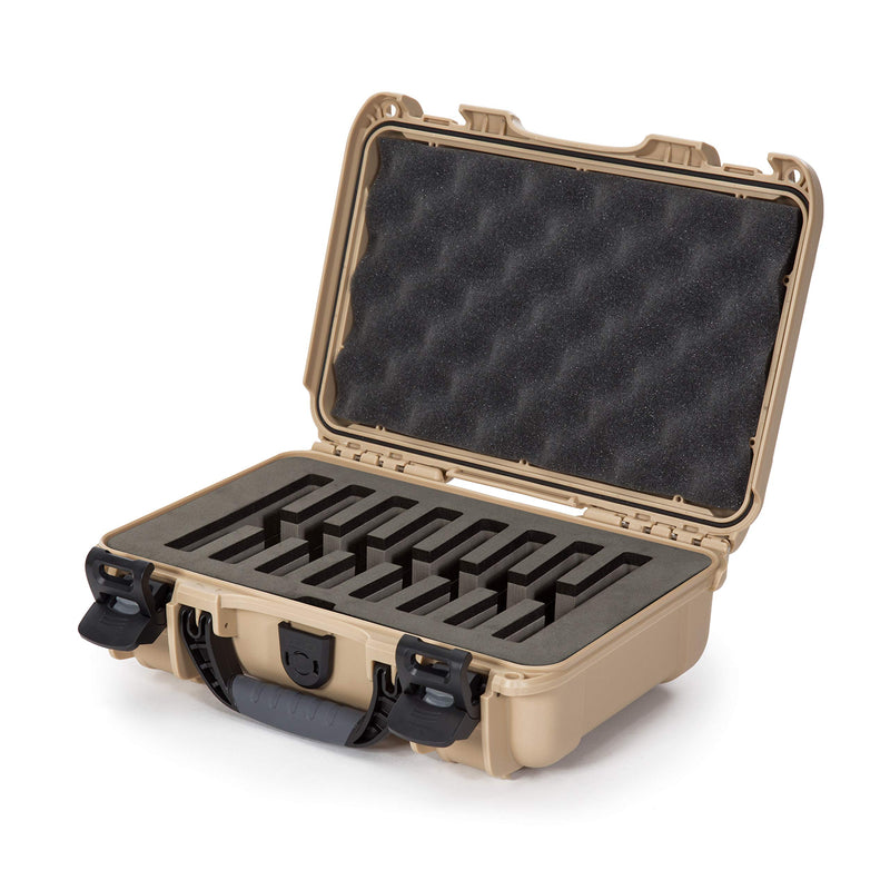 Waterproof Nanuk 909 Hard Case with Custom Foam Insert for 8 Pocket Knives - Tan