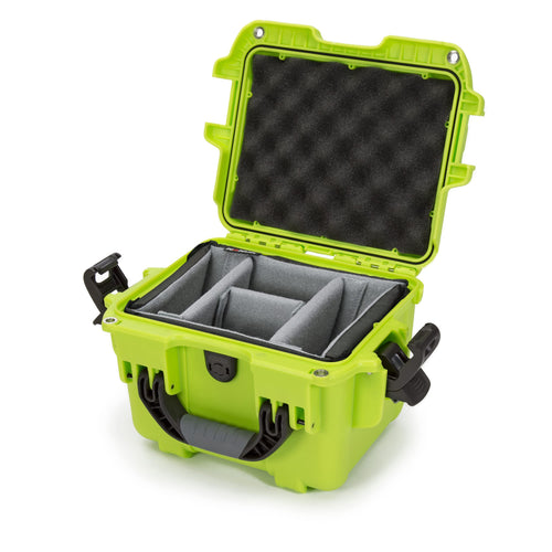 Waterproof Nanuk 908 Hard Case with Padded Dividers - Lime