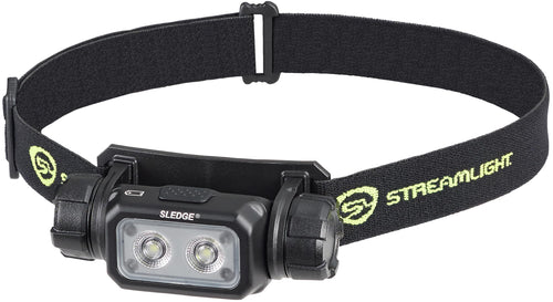 Sledge Streamlight 89019 1000-Lumen Max 600-Lumen Standard 1800-Candela Rechargeable Low-Profile LED Headlamp with Elastic and Rubber Hard Hat Straps, Black