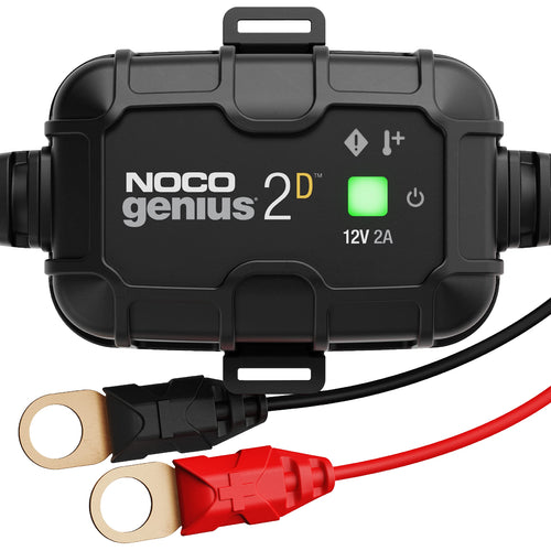 GENIUS2D NOCO: 2A 12V Smart Onboard Battery Charger - Direct-Mount Automatic Maintainer, Trickle Charger & Desulfator with Overcharge Protection & Temperature Compensation – for Lead-Acid Batteries