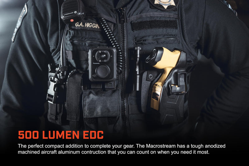 Streamlight MacroStream 66320 USB 500-Lumen 2000-Candela Rechargeable Compact EDC LED Flashlight with USB Cable, Black
