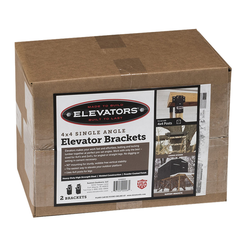 Outdoor Summit E1008 4 x 4 Single Angle Elevator Brackets, Set of 2, Black