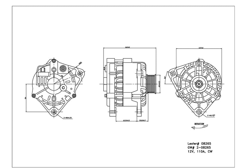 Alternator TYC Compatible with 2001-2006 Ford Ranger