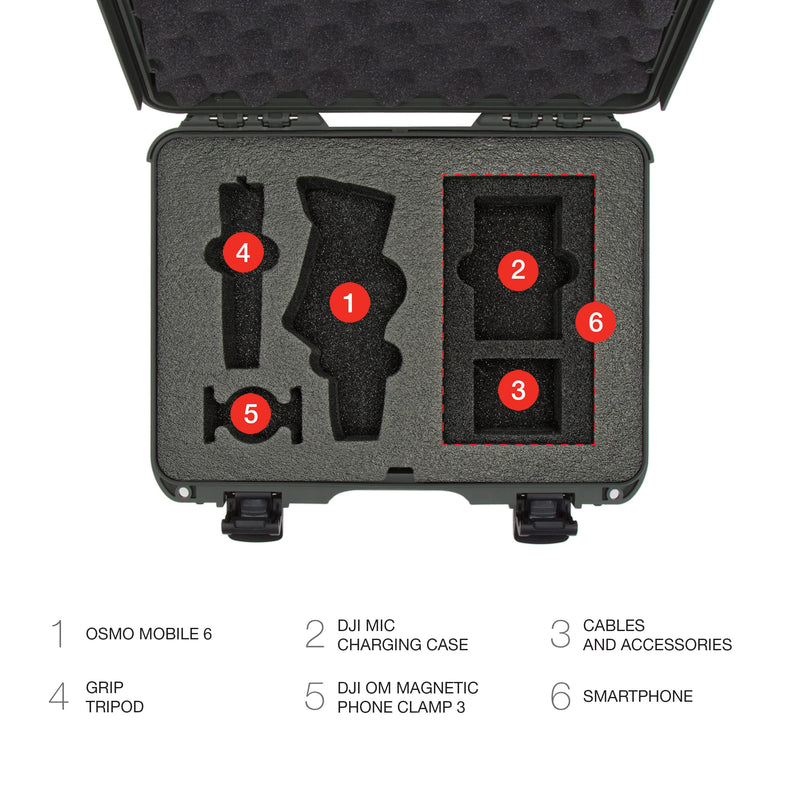 DJI OSMO Mobile 6 - Olive Nanuk Case 910 w/Foam (C0798)