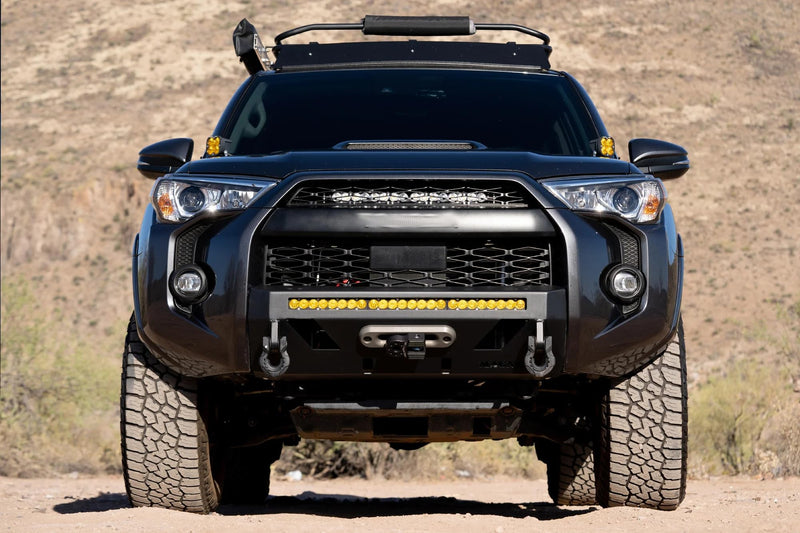 Front Magnum Bumper Winch RT Style Guard Black Compatible with Select 2014-2024 4Runner
