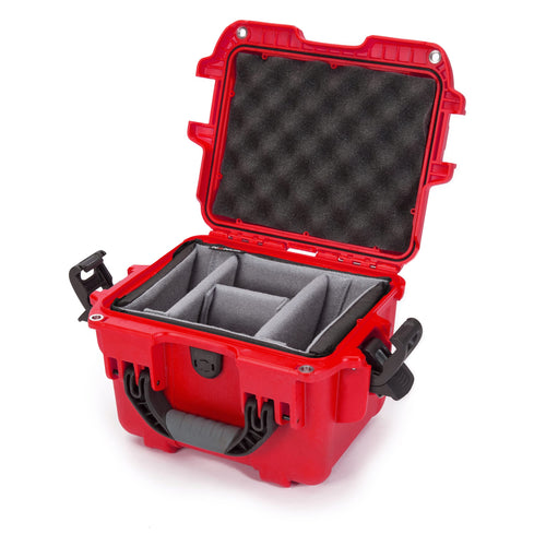 Waterproof Nanuk 908 Hard Case with Padded Divider - Red