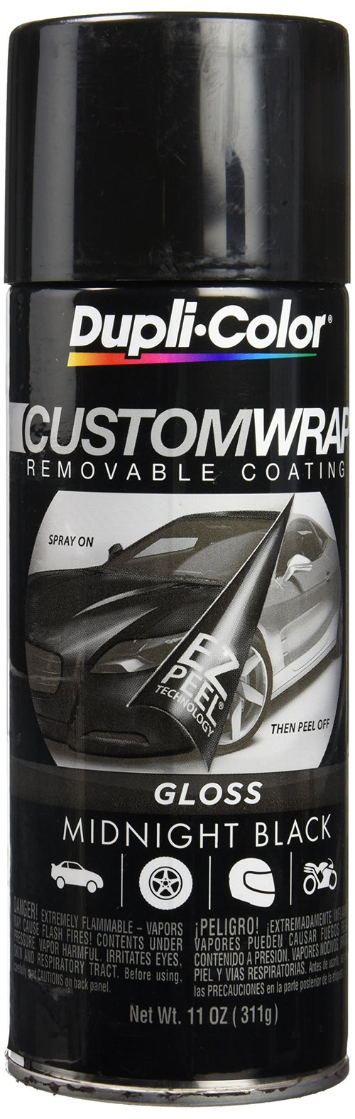 Custom Wrap Gloss Dupli-Color Removable Automotive Paint - Midnight Black Spray Paint - 11 oz. Aerosol Can