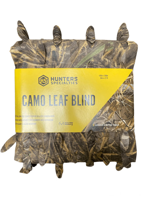 Camo Leaf Blind Hunters Specialties - Durable Lightweight Quiet Realistic Concealment Camouflage Accessory, MAX 5, 56 in X 12 FT