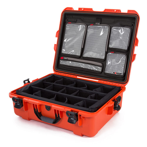 Waterproof Nanuk 945 Hard Case with Lid Organizer and Padded Divider - Orange